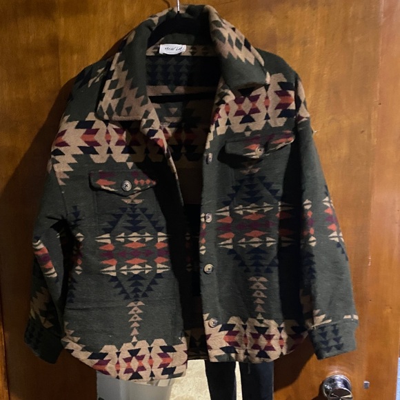 New In Multicolor Geometric Utility Jacket - Picture 1 of 5